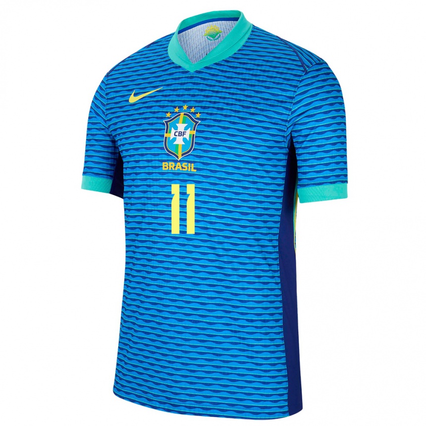 Damen Fußball Brasilien Adriana #11 Blau Auswärtstrikot Trikot 24-26 T-Shirt Luxemburg