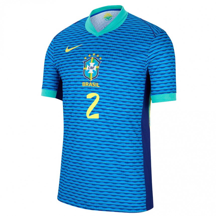 Damen Fußball Brasilien Vinicius Tobias #2 Blau Auswärtstrikot Trikot 24-26 T-Shirt Luxemburg