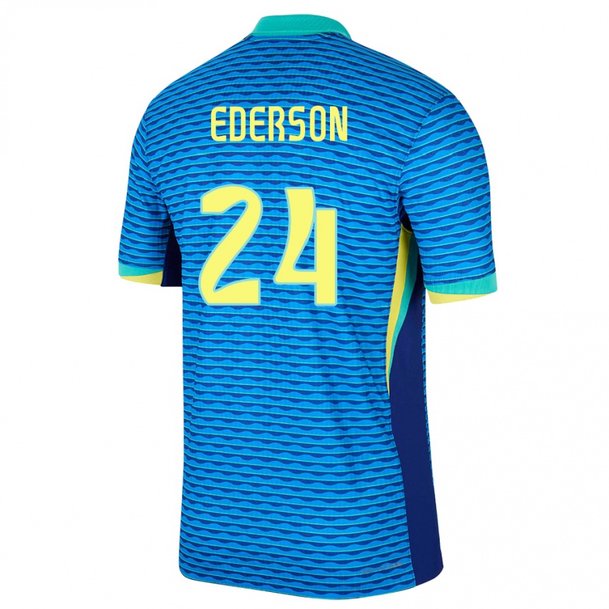 Damen Fußball Brasilien Ederson #24 Blau Auswärtstrikot Trikot 24-26 T-Shirt Luxemburg