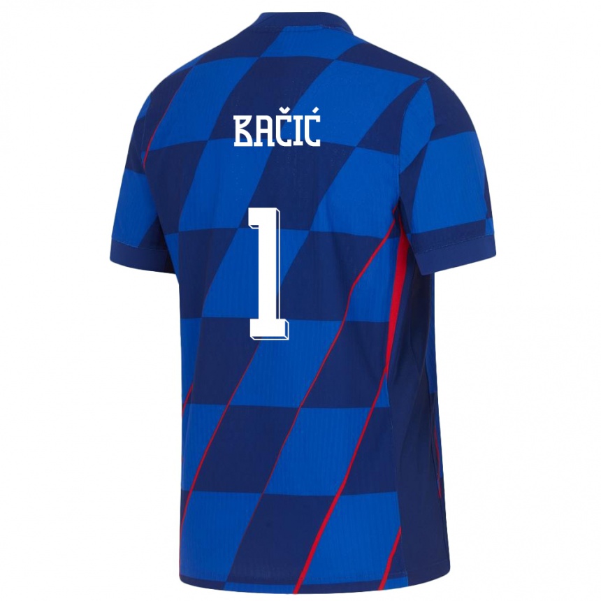 Damen Fußball Kroatien Doris Bacic #1 Blau Auswärtstrikot Trikot 24-26 T-Shirt Luxemburg