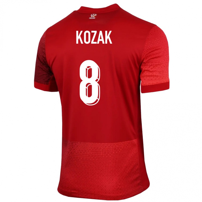 Damen Fußball Polen Kinga Kozak #8 Rot Auswärtstrikot Trikot 24-26 T-Shirt Luxemburg