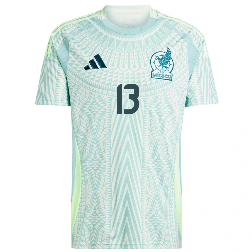 Damen Fußball Mexiko Guillermo Ochoa #13 Leinengrün Auswärtstrikot Trikot 24-26 T-Shirt Luxemburg