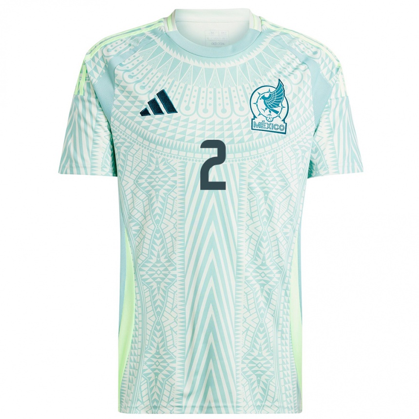 Damen Fußball Mexiko Nestor Araujo #2 Leinengrün Auswärtstrikot Trikot 24-26 T-Shirt Luxemburg