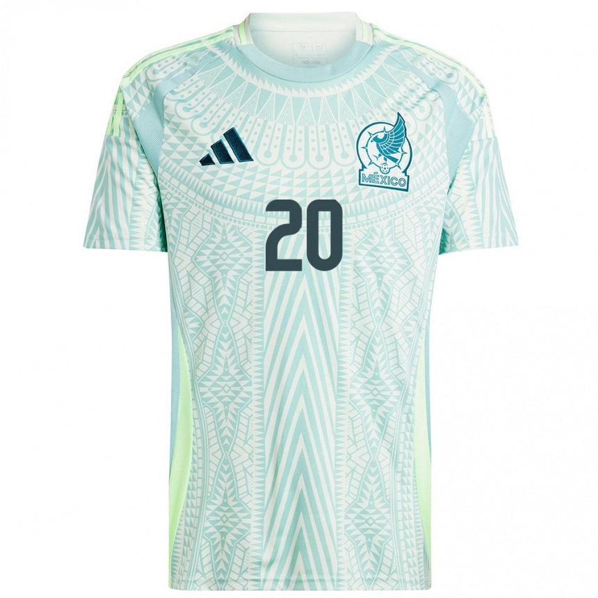 Damen Fußball Mexiko Rodolfo Pizarro #20 Leinengrün Auswärtstrikot Trikot 24-26 T-Shirt Luxemburg