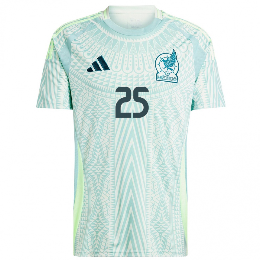 Damen Fußball Mexiko Diana Ordonez #25 Leinengrün Auswärtstrikot Trikot 24-26 T-Shirt Luxemburg