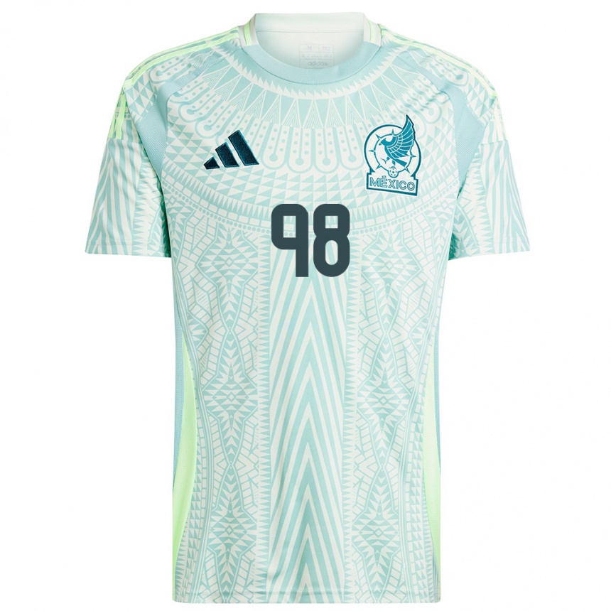 Damen Fußball Mexiko Kinberly Guzman #98 Leinengrün Auswärtstrikot Trikot 24-26 T-Shirt Luxemburg