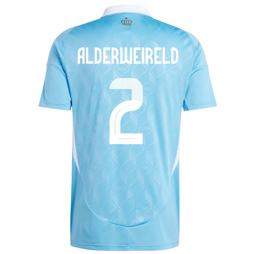 Damen Fußball Belgien Toby Alderweireld #2 Blau Auswärtstrikot Trikot 24-26 T-Shirt Luxemburg