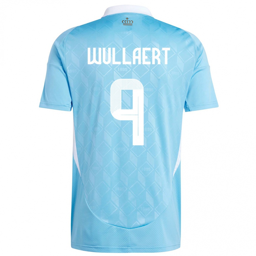 Damen Fußball Belgien Tessa Wullaert #9 Blau Auswärtstrikot Trikot 24-26 T-Shirt Luxemburg