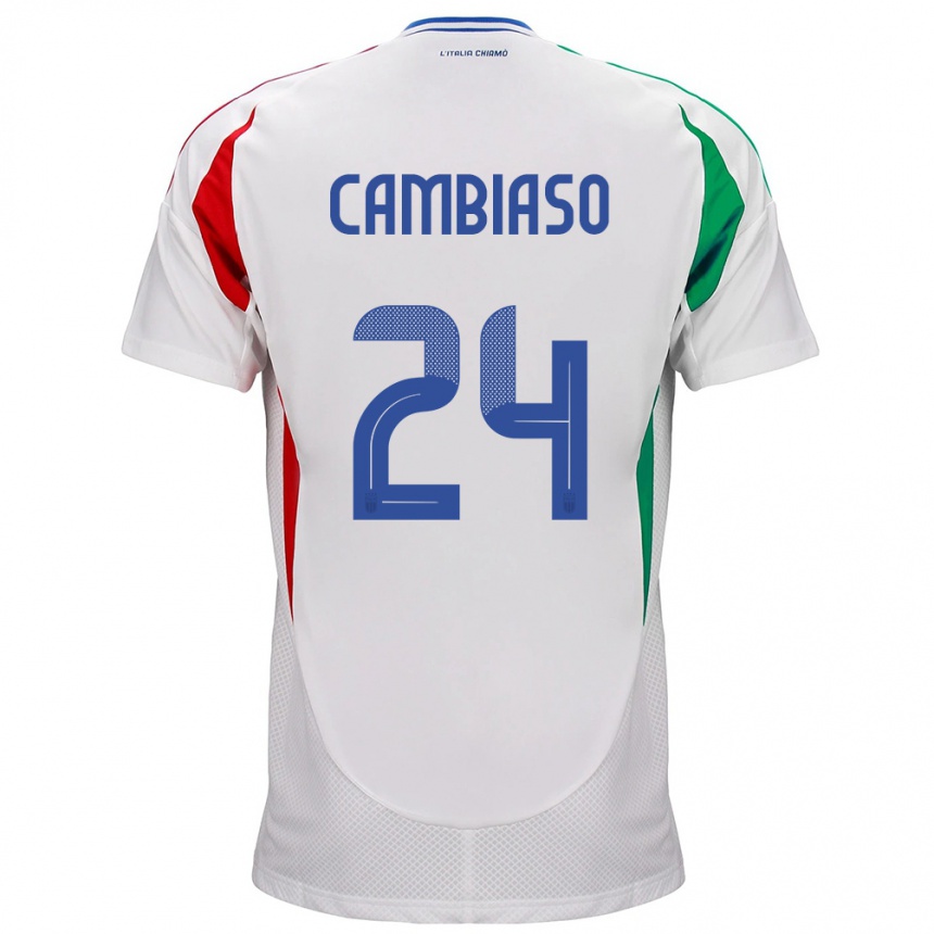 Damen Fußball Italien Andrea Cambiaso #24 Weiß Auswärtstrikot Trikot 24-26 T-Shirt Luxemburg