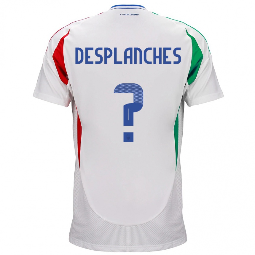 Damen Fußball Italien Sebastiano Desplanches #0 Weiß Auswärtstrikot Trikot 24-26 T-Shirt Luxemburg