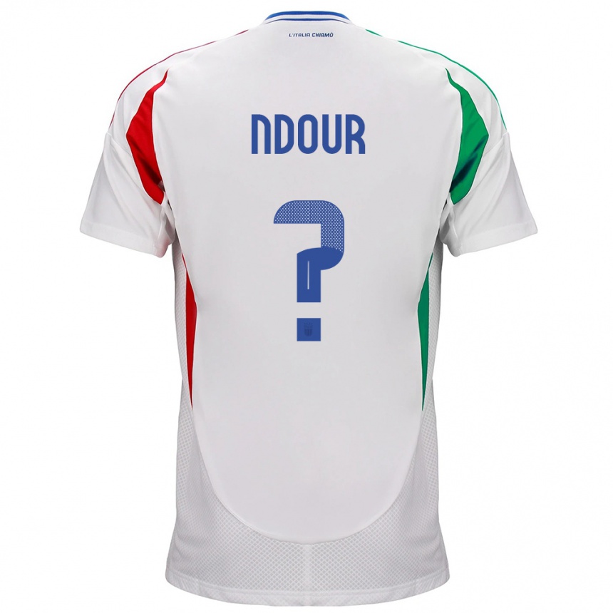 Damen Fußball Italien Cher Ndour #0 Weiß Auswärtstrikot Trikot 24-26 T-Shirt Luxemburg