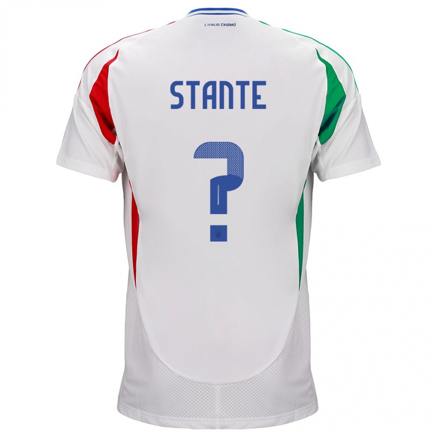 Damen Fußball Italien Francesco Stante #0 Weiß Auswärtstrikot Trikot 24-26 T-Shirt Luxemburg