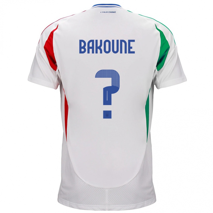 Damen Fußball Italien Adam Bakoune #0 Weiß Auswärtstrikot Trikot 24-26 T-Shirt Luxemburg