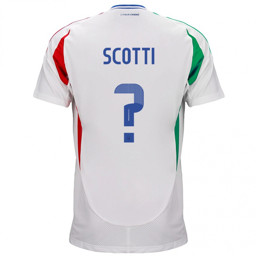 Damen Fußball Italien Filippo Scotti #0 Weiß Auswärtstrikot Trikot 24-26 T-Shirt Luxemburg