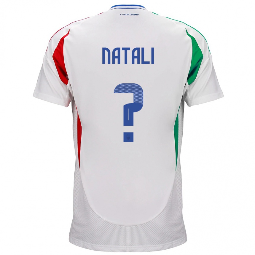 Damen Fußball Italien Andrea Natali #0 Weiß Auswärtstrikot Trikot 24-26 T-Shirt Luxemburg