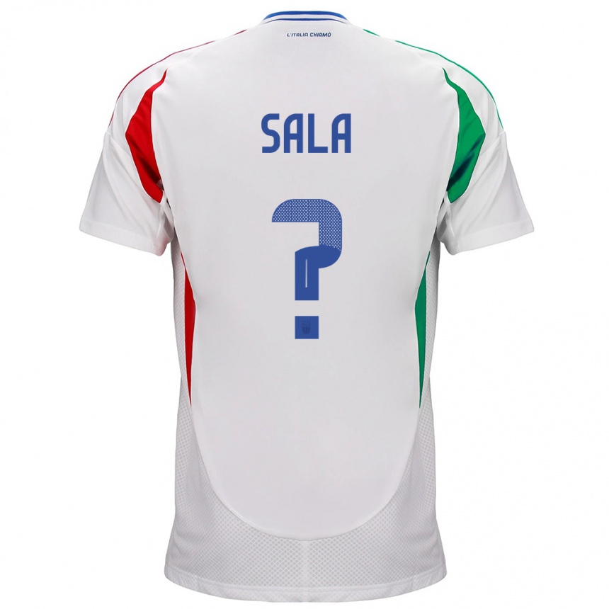 Damen Fußball Italien Emanuele Sala #0 Weiß Auswärtstrikot Trikot 24-26 T-Shirt Luxemburg