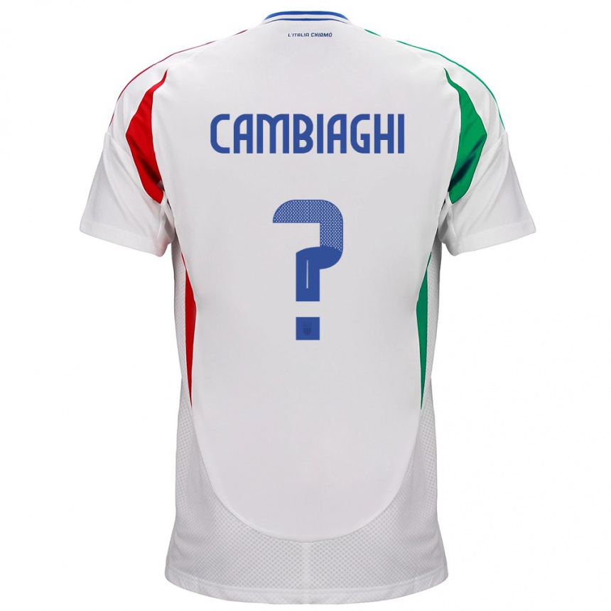 Damen Fußball Italien Michela Cambiaghi #0 Weiß Auswärtstrikot Trikot 24-26 T-Shirt Luxemburg