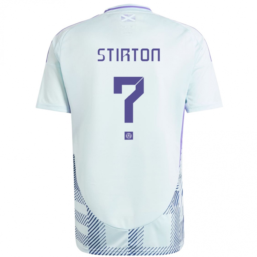 Damen Fußball Schottland Owen Stirton #0 Helles Mintblau Auswärtstrikot Trikot 24-26 T-Shirt Luxemburg