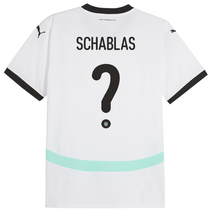 Damen Fußball Österreich Matteo Schablas #0 Weiß Auswärtstrikot Trikot 24-26 T-Shirt Luxemburg