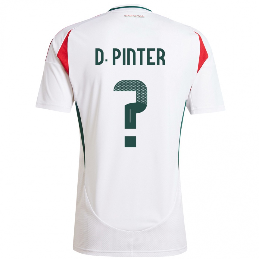 Damen Fußball Ungarn Daniel Pinter #0 Weiß Auswärtstrikot Trikot 24-26 T-Shirt Luxemburg