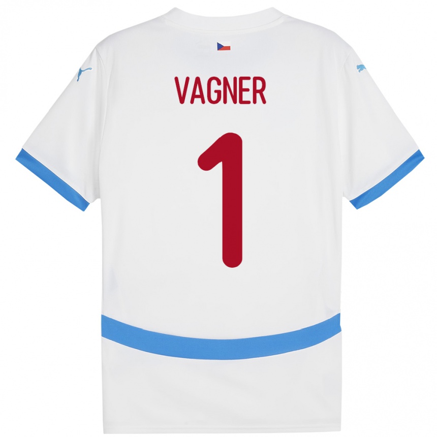 Damen Fußball Tschechien Matyas Vagner #1 Weiß Auswärtstrikot Trikot 24-26 T-Shirt Luxemburg