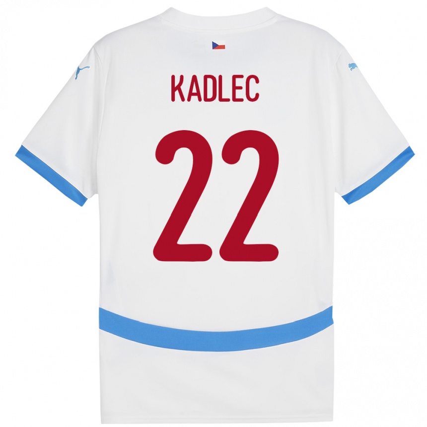 Damen Fußball Tschechien Adam Kadlec #22 Weiß Auswärtstrikot Trikot 24-26 T-Shirt Luxemburg