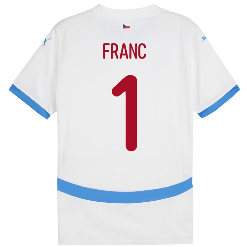 Damen Fußball Tschechien Lukas Franc #1 Weiß Auswärtstrikot Trikot 24-26 T-Shirt Luxemburg