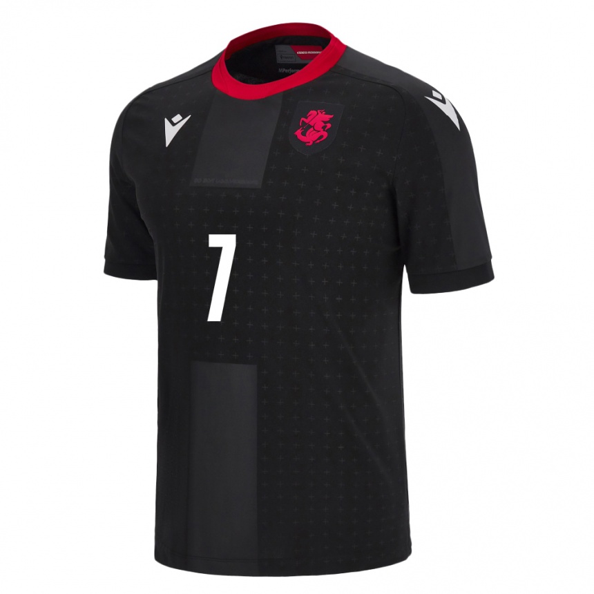 Damen Fußball Georgien Tatiana Matveeva #7 Schwarz Auswärtstrikot Trikot 24-26 T-Shirt Luxemburg