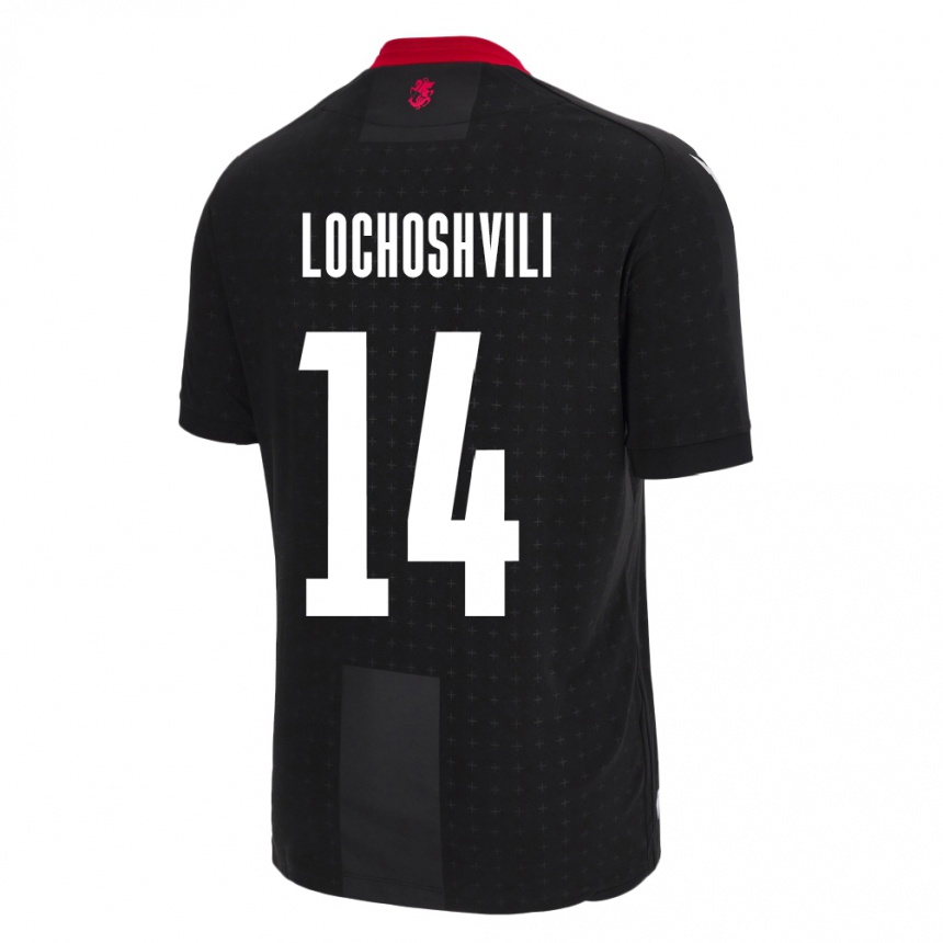 Damen Fußball Georgien Luka Lochoshvili #14 Schwarz Auswärtstrikot Trikot 24-26 T-Shirt Luxemburg