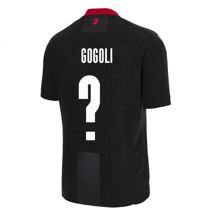 Damen Fußball Georgien Dachi Gogoli #0 Schwarz Auswärtstrikot Trikot 24-26 T-Shirt Luxemburg