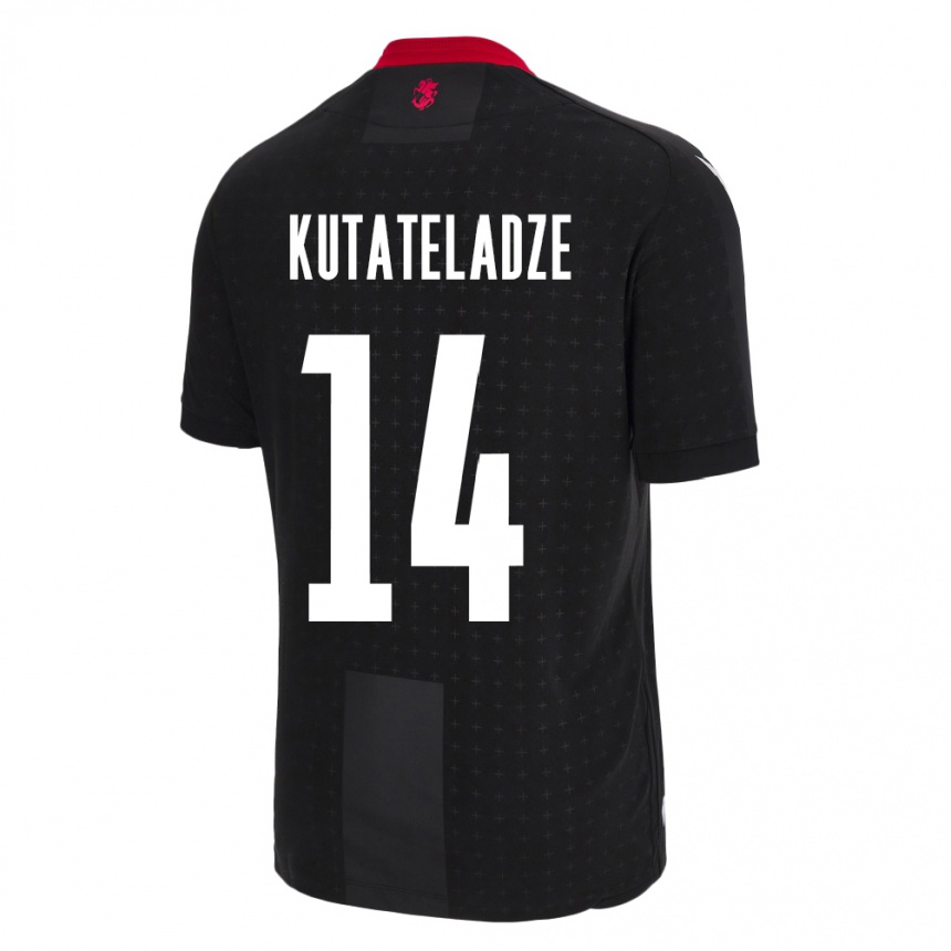 Damen Fußball Georgien Alexandre Kutateladze #14 Schwarz Auswärtstrikot Trikot 24-26 T-Shirt Luxemburg