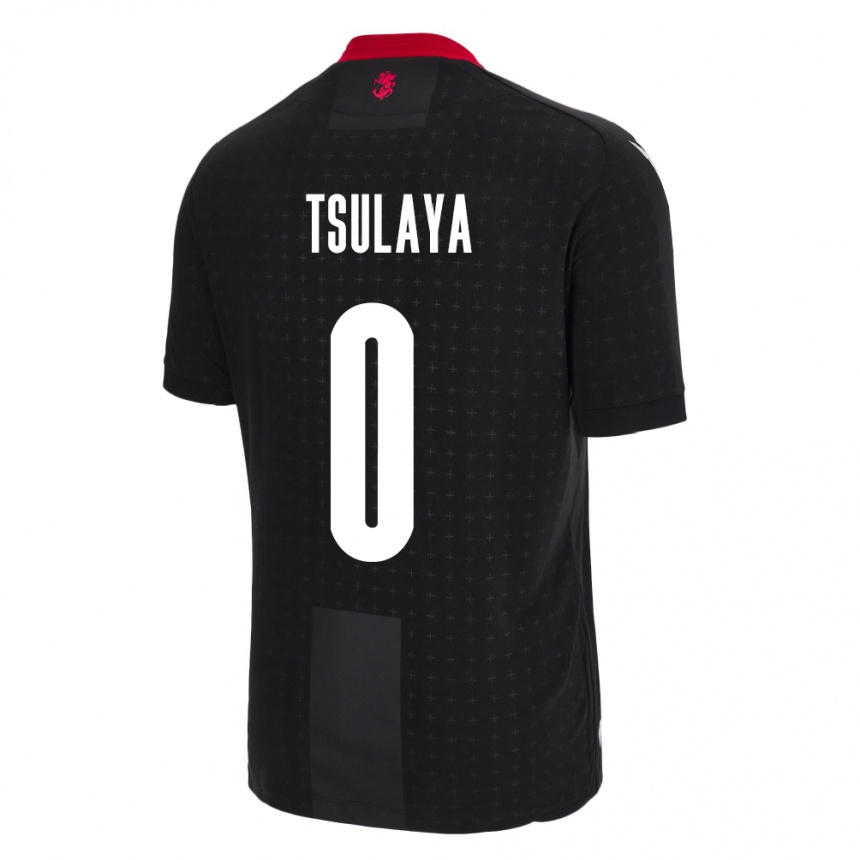 Damen Fußball Georgien Ana Tsulaya #0 Schwarz Auswärtstrikot Trikot 24-26 T-Shirt Luxemburg