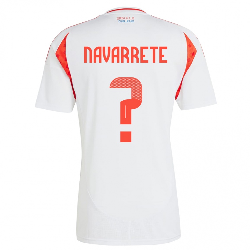 Damen Fußball Chile Sebastián Navarrete #0 Weiß Auswärtstrikot Trikot 24-26 T-Shirt Luxemburg