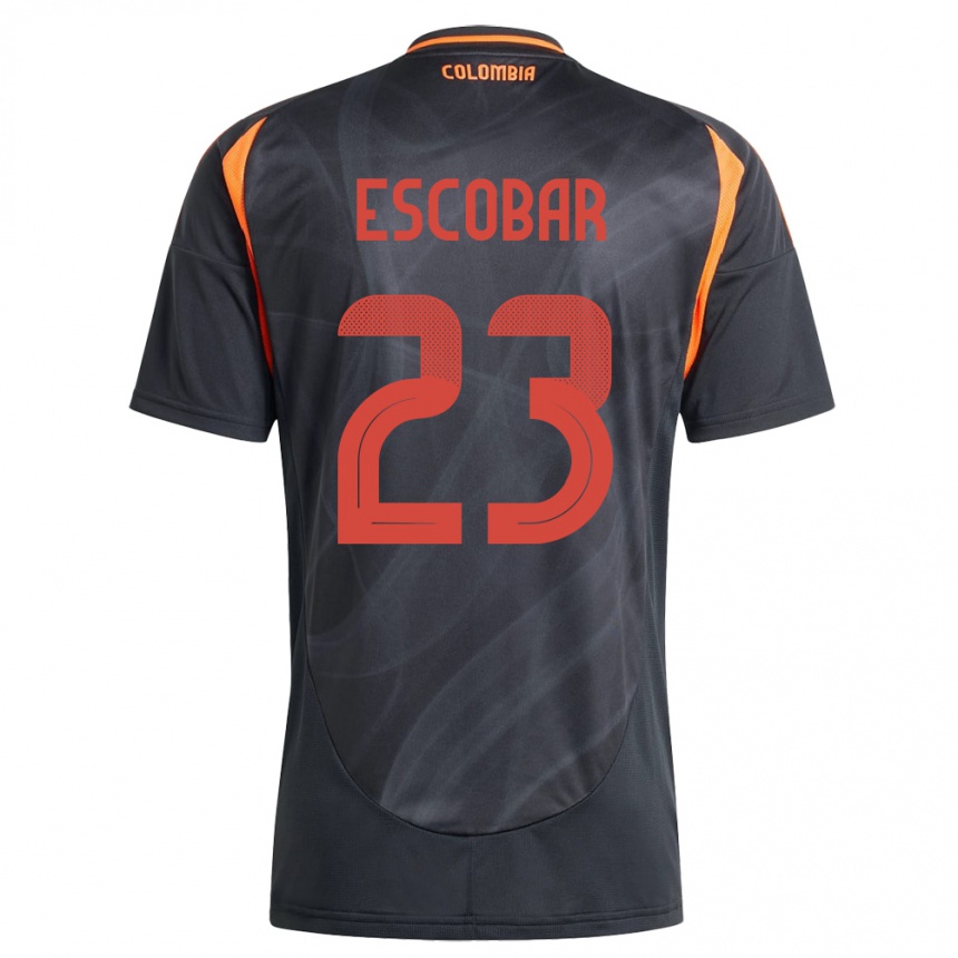 Damen Fußball Kolumbien Josen Escobar #23 Schwarz Auswärtstrikot Trikot 24-26 T-Shirt Luxemburg