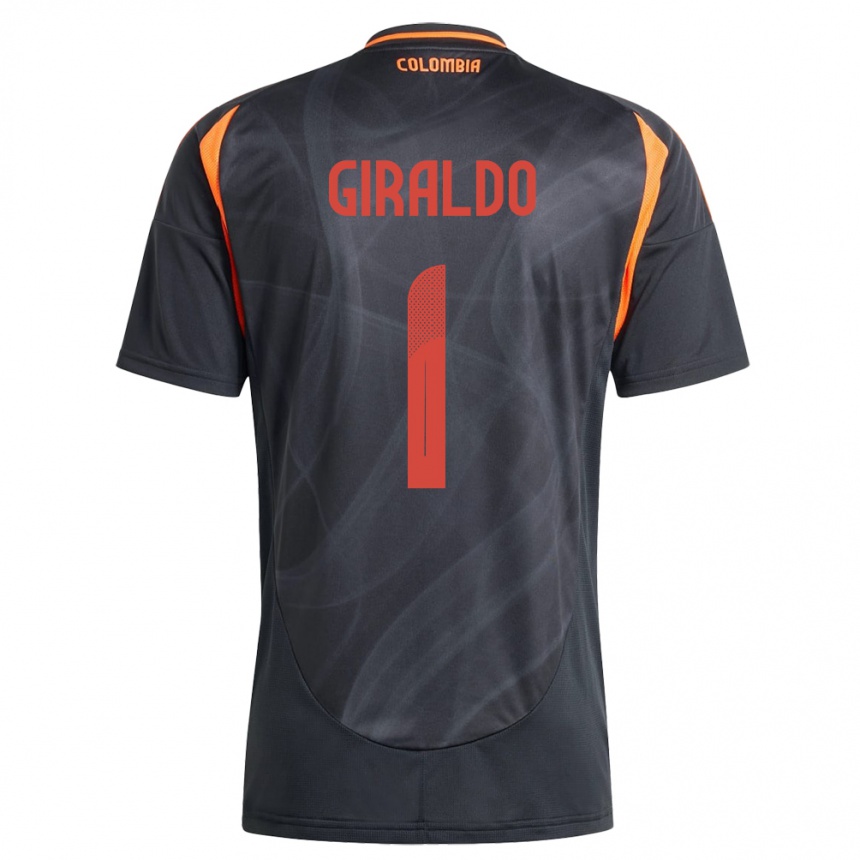 Damen Fußball Kolumbien Natalia Giraldo #1 Schwarz Auswärtstrikot Trikot 24-26 T-Shirt Luxemburg