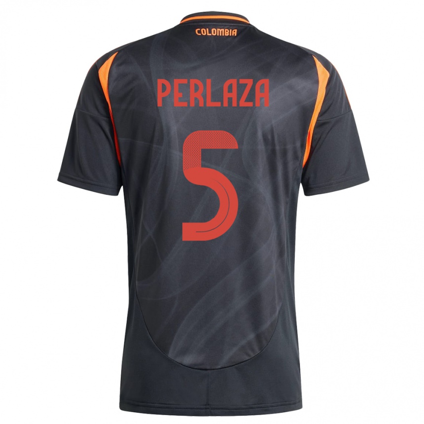 Damen Fußball Kolumbien Stefania Perlaza #5 Schwarz Auswärtstrikot Trikot 24-26 T-Shirt Luxemburg