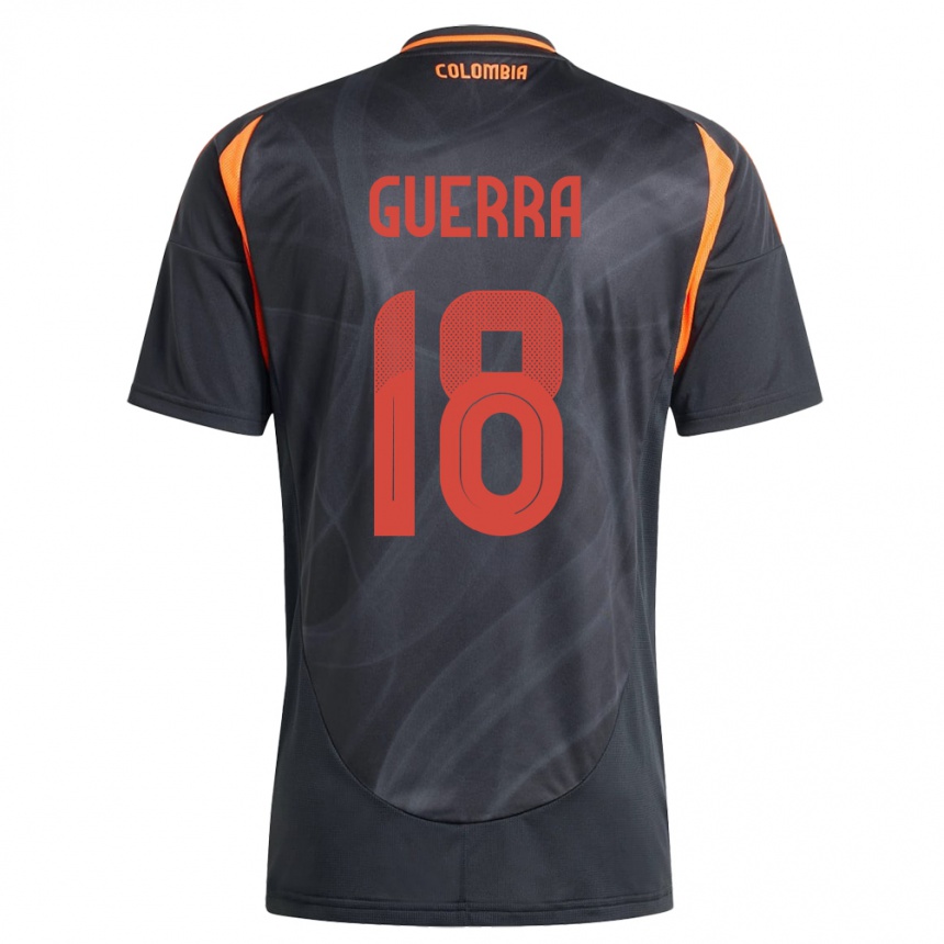 Damen Fußball Kolumbien Ingrid Guerra #18 Schwarz Auswärtstrikot Trikot 24-26 T-Shirt Luxemburg