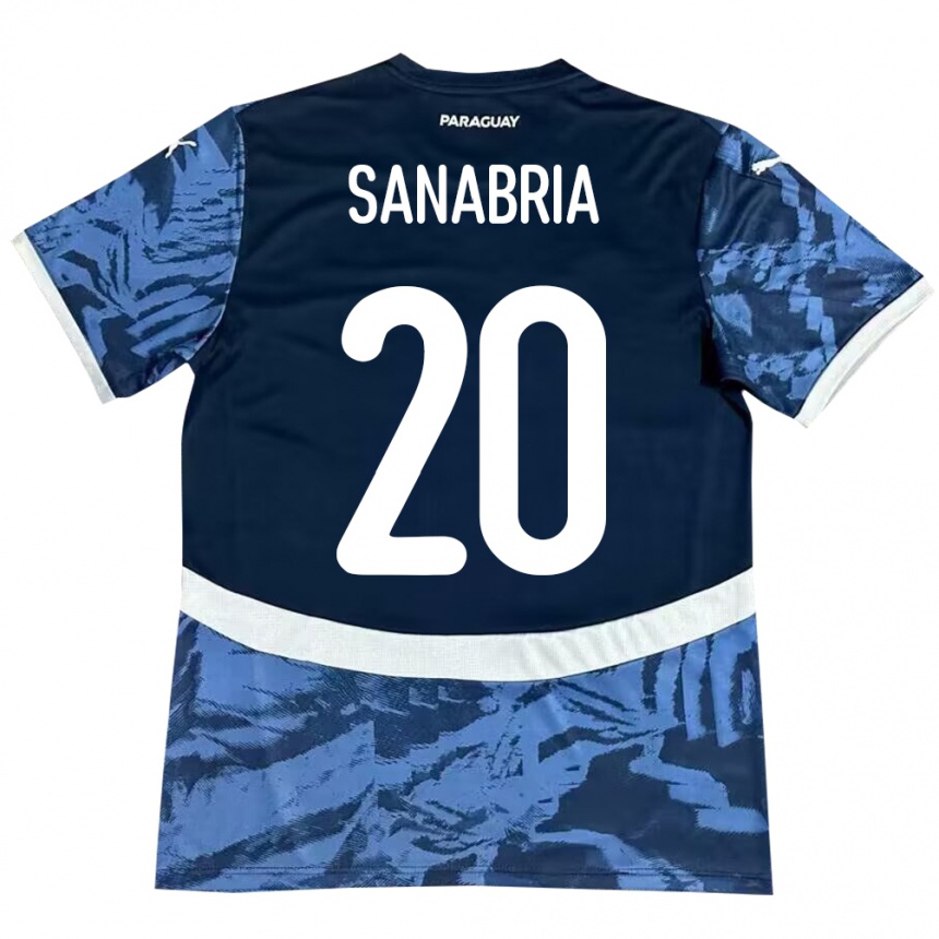 Damen Fußball Paraguay Tobías Sanabria #20 Blau Auswärtstrikot Trikot 24-26 T-Shirt Luxemburg