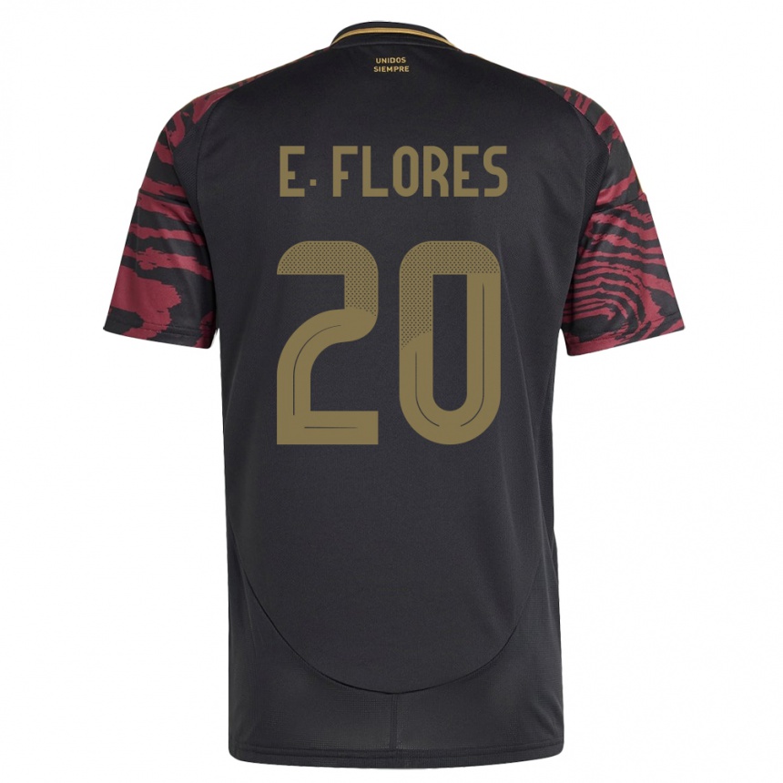 Damen Fußball Peru Edison Flores #20 Schwarz Auswärtstrikot Trikot 24-26 T-Shirt Luxemburg