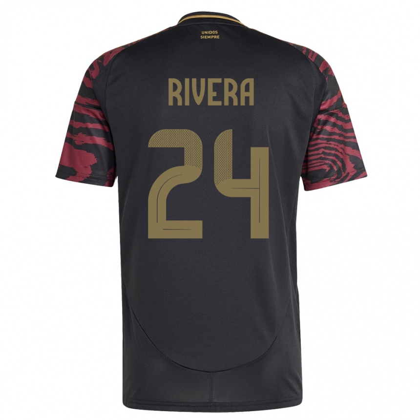 Damen Fußball Peru José Rivera #24 Schwarz Auswärtstrikot Trikot 24-26 T-Shirt Luxemburg