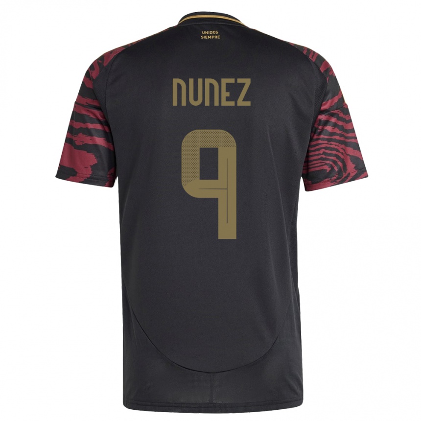 Damen Fußball Peru Pierina Núñez #9 Schwarz Auswärtstrikot Trikot 24-26 T-Shirt Luxemburg