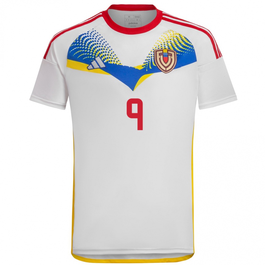 Damen Fußball Venezuela Joemar Guarecuco #9 Weiß Auswärtstrikot Trikot 24-26 T-Shirt Luxemburg