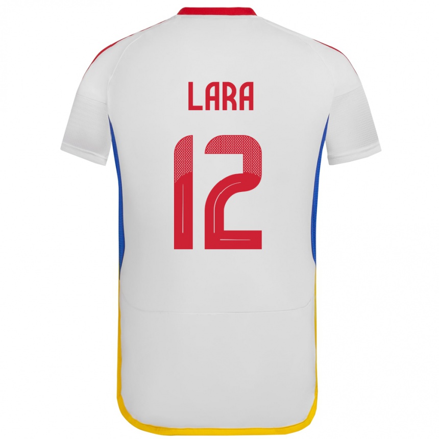 Damen Fußball Venezuela Jesús Lara #12 Weiß Auswärtstrikot Trikot 24-26 T-Shirt Luxemburg
