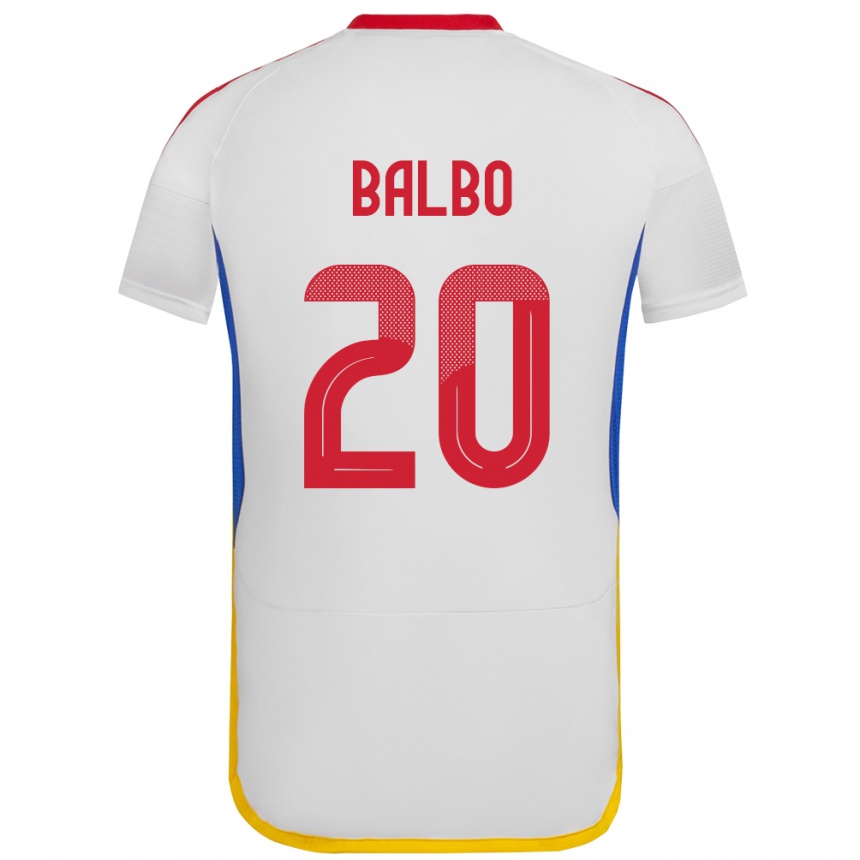 Damen Fußball Venezuela Luis Balbo #20 Weiß Auswärtstrikot Trikot 24-26 T-Shirt Luxemburg