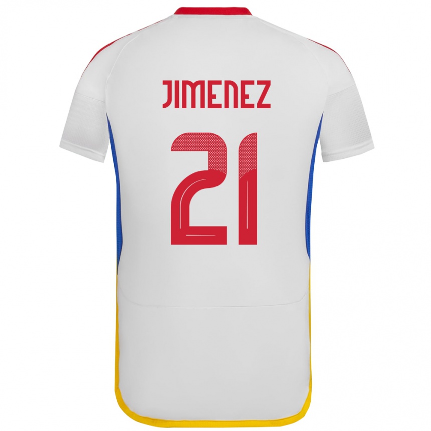 Damen Fußball Venezuela Marianyela Jiménez #21 Weiß Auswärtstrikot Trikot 24-26 T-Shirt Luxemburg