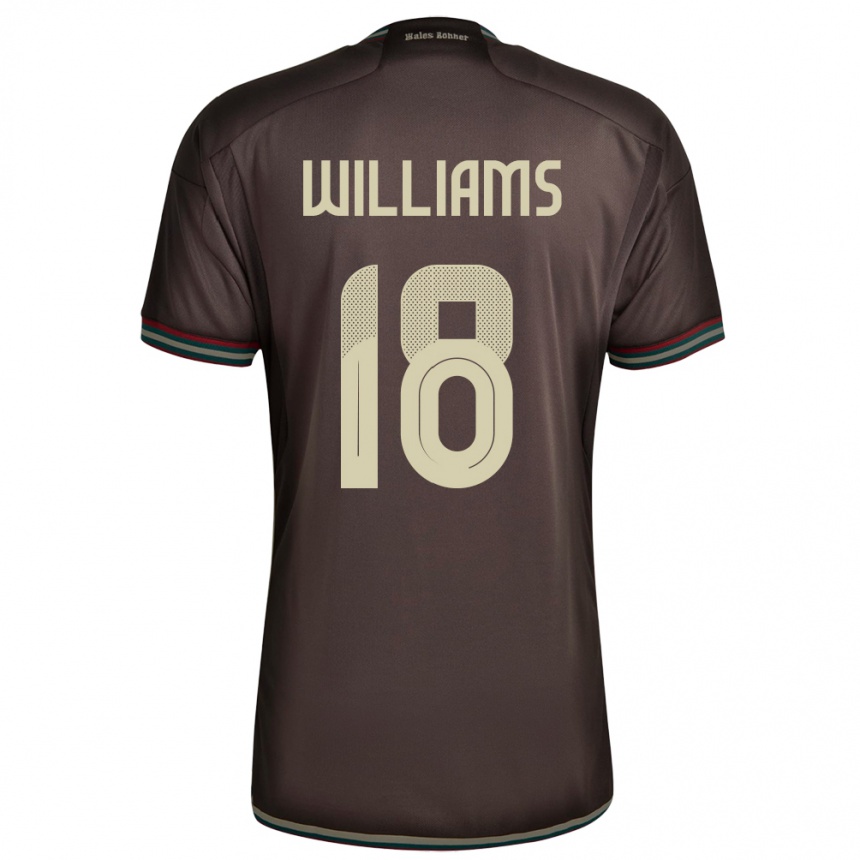 Damen Fußball Jamaika Romario Williams #18 Nachtbraun Auswärtstrikot Trikot 24-26 T-Shirt Luxemburg