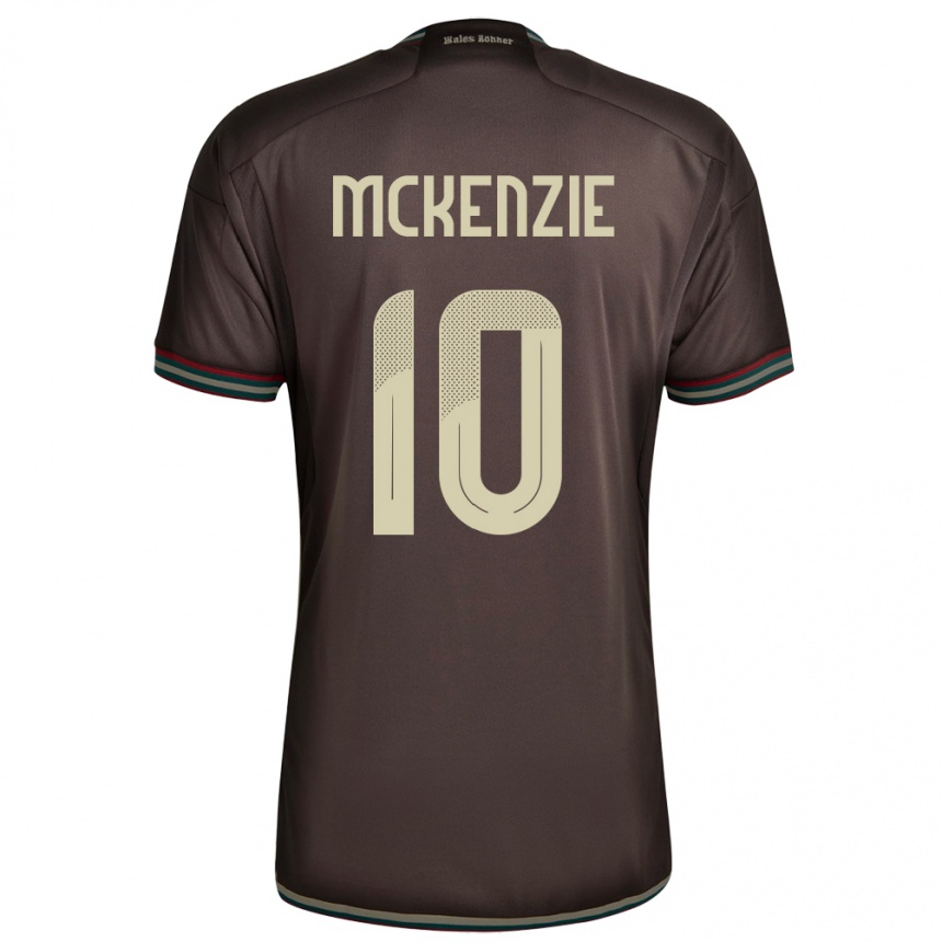 Damen Fußball Jamaika Denzel Mckenzie #10 Nachtbraun Auswärtstrikot Trikot 24-26 T-Shirt Luxemburg