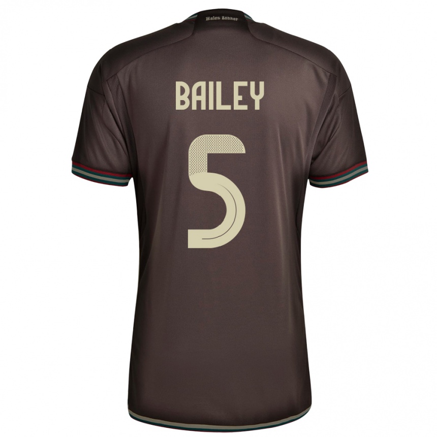Damen Fußball Jamaika Jade Bailey #5 Nachtbraun Auswärtstrikot Trikot 24-26 T-Shirt Luxemburg