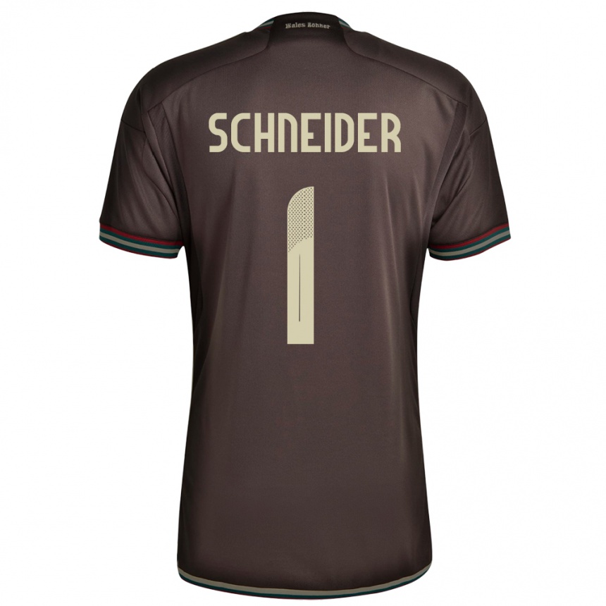 Damen Fußball Jamaika Sydney Schneider #1 Nachtbraun Auswärtstrikot Trikot 24-26 T-Shirt Luxemburg