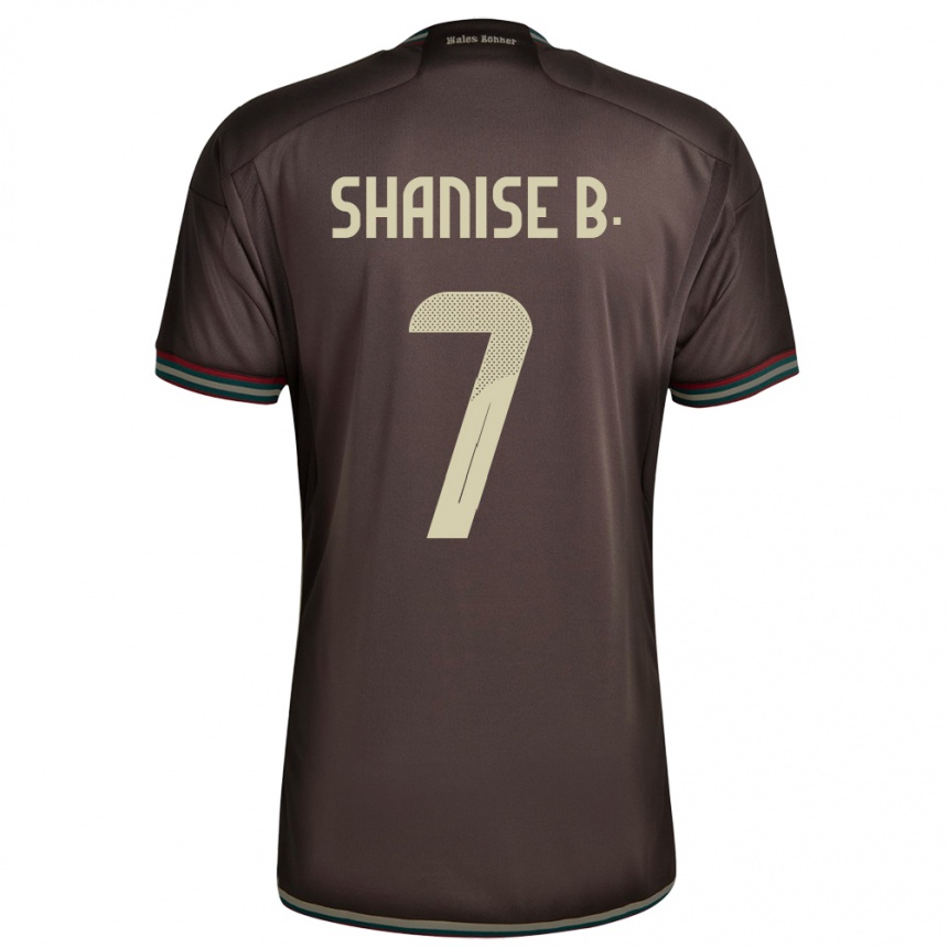 Damen Fußball Jamaika Shanise Buckley #7 Nachtbraun Auswärtstrikot Trikot 24-26 T-Shirt Luxemburg